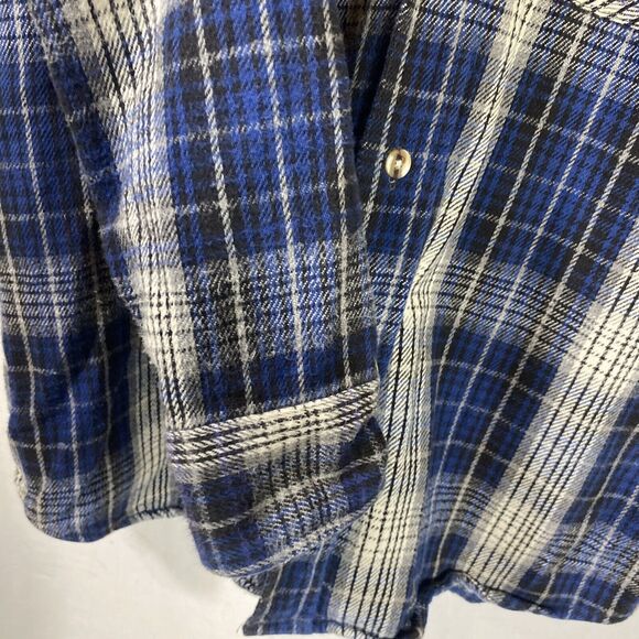 vintage weargaurd plaid red long sleeve button up shirt work outdoor Blue Warm - Picture 10 of 15
